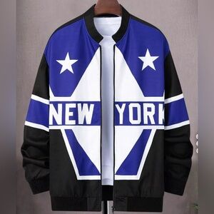 Varsity jacket Size Xl men racing coat Button Up New York Coat